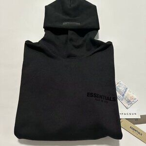 ESSENTIALS BLACK STRETCH LIMO HOODIE M SIZE